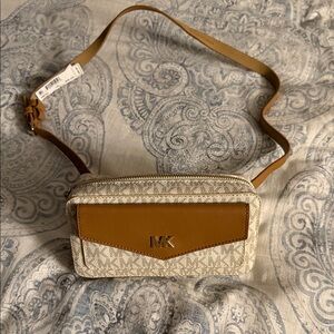 Michael Kors Brown and Cream Crossbody Bag